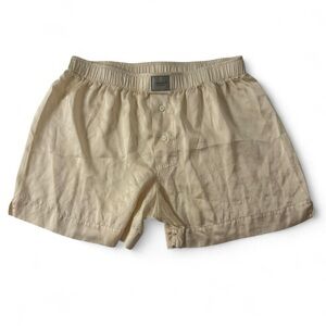Comme Si 100% Silk Boxer Shorts Cream L